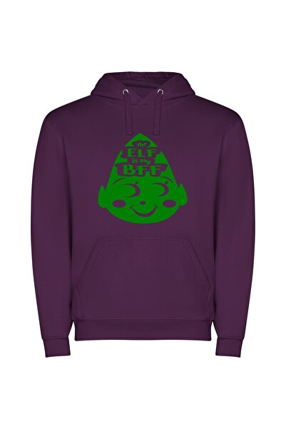 iLovePrints Mad Elf's Green Reckoning Φούτερ με κουκούλα σε χρώμα Μωβ