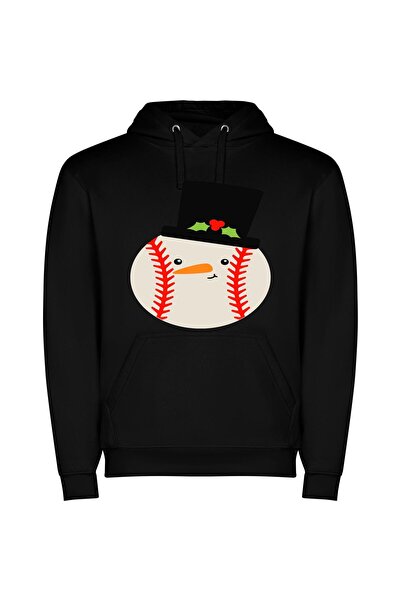 iLovePrints Frosty Sport Mascot: HD Φούτερ με κουκούλα σε χρώμα Μαύρο