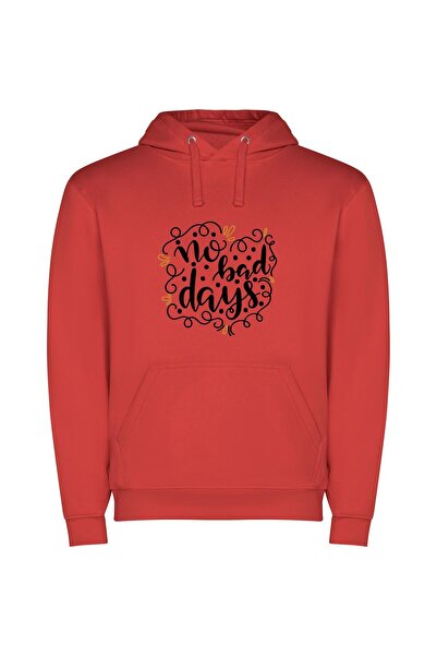 iLovePrints Elevated Monochrome Lettering: No Bad Days Φούτερ με κουκούλα σε ...
