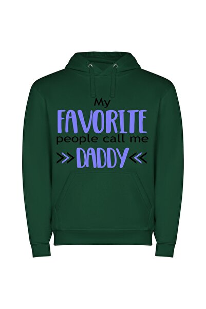 iLovePrints Beloved Daddy, Favorite Friend Φούτερ με κουκούλα σε χρώμα Πράσινο