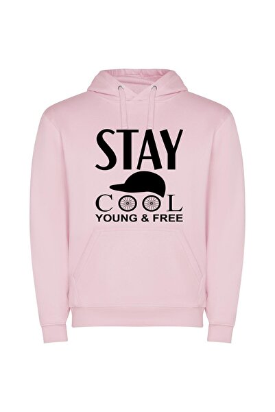 iLovePrints Cool Free Young Style Φούτερ με κουκούλα σε χρώμα Ροζ