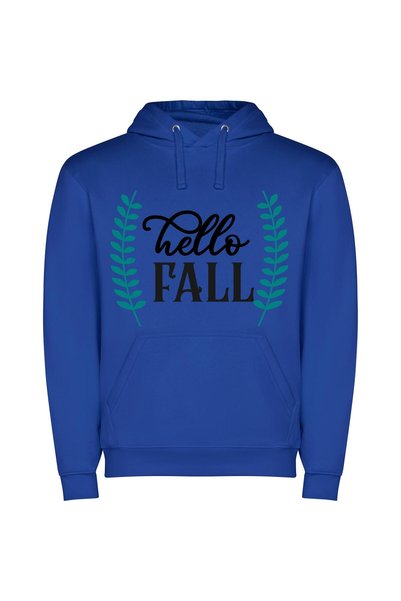 iLovePrints Falling Hues: Hyperrealistic Logo Φούτερ με κουκούλα σε χρώμα Μπλε
