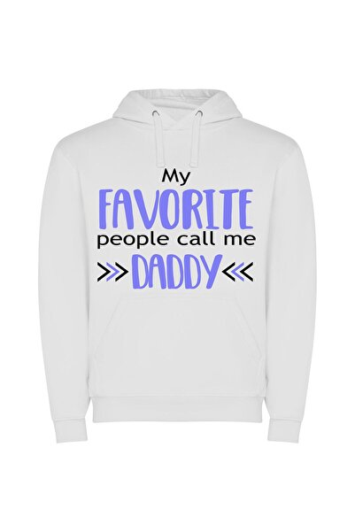 iLovePrints Beloved Daddy, Favorite Friend Φούτερ με κουκούλα σε χρώμα Λευκό