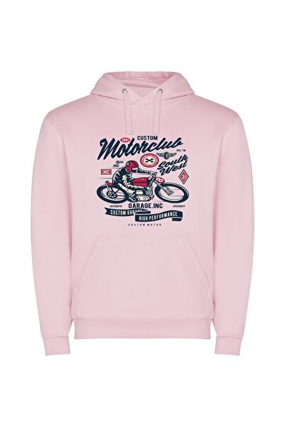 iLovePrints Rider's Custom Finest: Shep-Style Φούτερ με κουκούλα σε χρώμα Ροζ