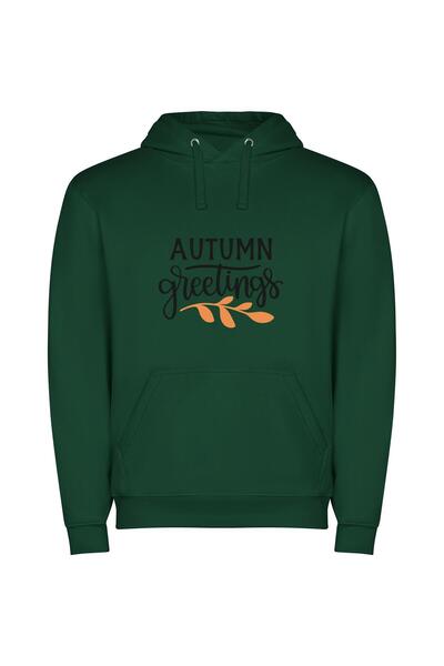 iLovePrints Autumnal Elegance Collection Φούτερ με κουκούλα σε χρώμα Πράσινο