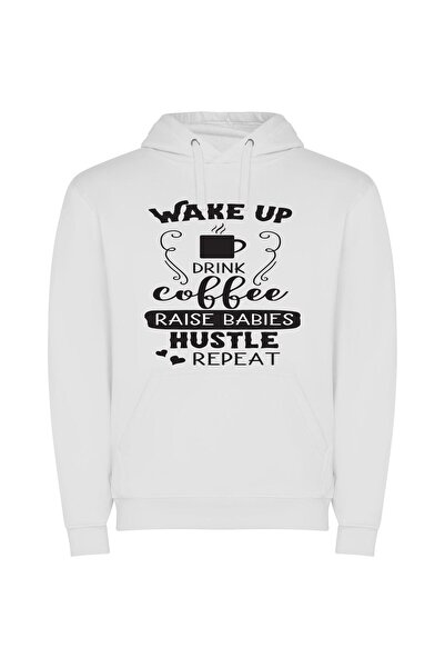 iLovePrints Caffeinated Hustle: Coffee & Parenthood Φούτερ με κουκούλα σε χρώ...