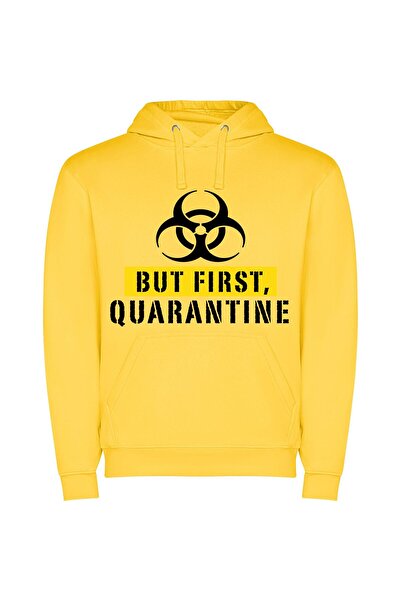 iLovePrints Biohazard Portrait Perplexes Φούτερ με κουκούλα σε χρώμα Κίτρινο