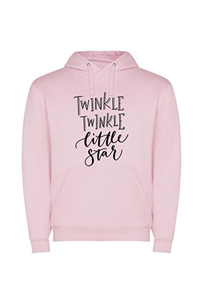 iLovePrints Starlit Hand-Drawn Wonder Φούτερ με κουκούλα σε χρώμα Ροζ