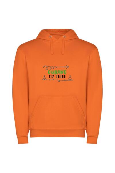 iLovePrints Sunrise Tribe Guide Φούτερ με κουκούλα σε χρώμα Πορτοκαλί
