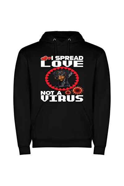 iLovePrints Pandemic Pooch Lovefest Φούτερ με κουκούλα σε χρώμα Μαύρο