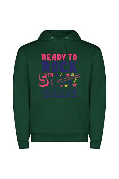 iLovePrints 5D Rock Star Kids Φούτερ με κουκούλα σε χρώμα Πράσινο