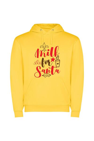 iLovePrints Merry Milk for Santa Φούτερ με κουκούλα σε χρώμα Κίτρινο
