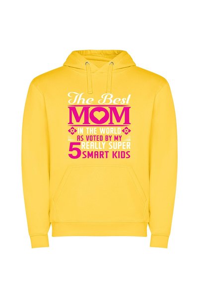 iLovePrints Smart Mom, 5k Advocate Φούτερ με κουκούλα σε χρώμα Κίτρινο