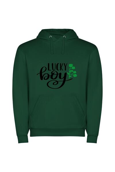 iLovePrints Lucky Lad: St Patrick's Φούτερ με κουκούλα σε χρώμα Πράσινο