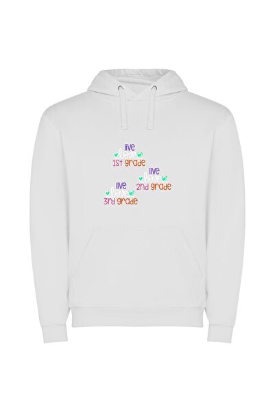 iLovePrints Pure Love: Enchanting Schools Φούτερ με κουκούλα σε χρώμα Λευκό