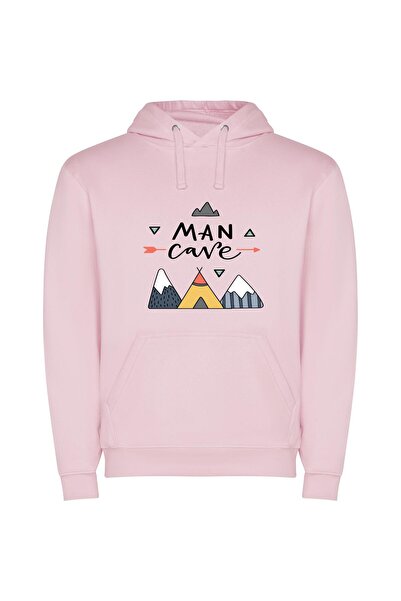 iLovePrints Cave Man Chic Φούτερ με κουκούλα σε χρώμα Ροζ