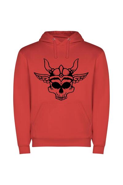 iLovePrints Enchanted Horned Phoenix Φούτερ με κουκούλα σε χρώμα Κόκκινο