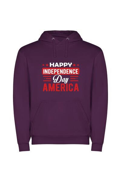 iLovePrints America's Proud Freedom Φούτερ με κουκούλα σε χρώμα Μωβ
