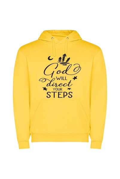 iLovePrints Divine Steps Guided Design Φούτερ με κουκούλα σε χρώμα Κίτρινο