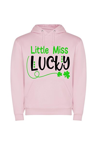 iLovePrints Lively Little Miss Fortune Φούτερ με κουκούλα σε χρώμα Ροζ