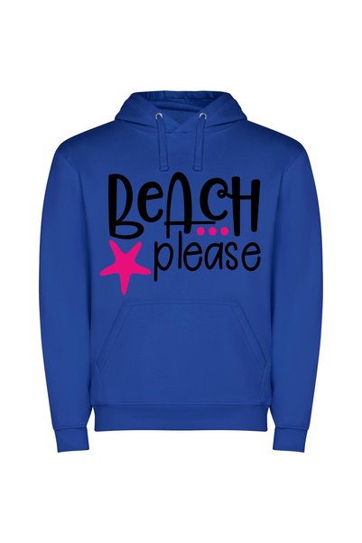 iLovePrints Beach Please: Peaceful Paradise Φούτερ με κουκούλα σε χρώμα Μπλε