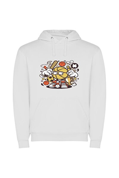 iLovePrints Sporty Mascot Swing Φούτερ με κουκούλα σε χρώμα Λευκό