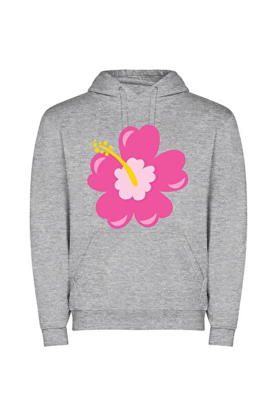 iLovePrints Blooming Colors Φούτερ με κουκούλα σε χρώμα Γκρι