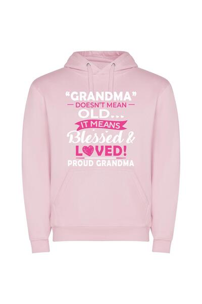 iLovePrints Cherished Grandma's Delight Φούτερ με κουκούλα σε χρώμα Ροζ