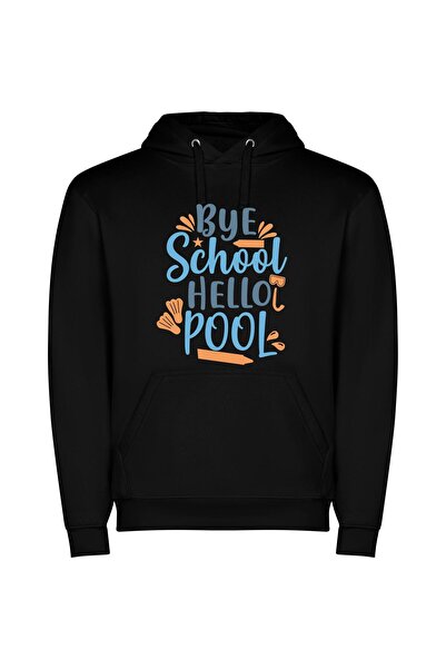 iLovePrints School's Out, Pool's In Φούτερ με κουκούλα σε χρώμα Μαύρο