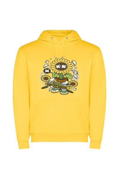 iLovePrints Blooming Sunflower Serenade Φούτερ με κουκούλα σε χρώμα Κίτρινο