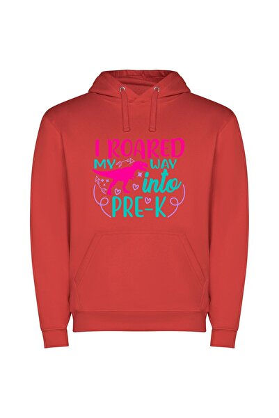 iLovePrints Roaring Pre-K: Inspired Designs Φούτερ με κουκούλα σε χρώμα Κόκκινο