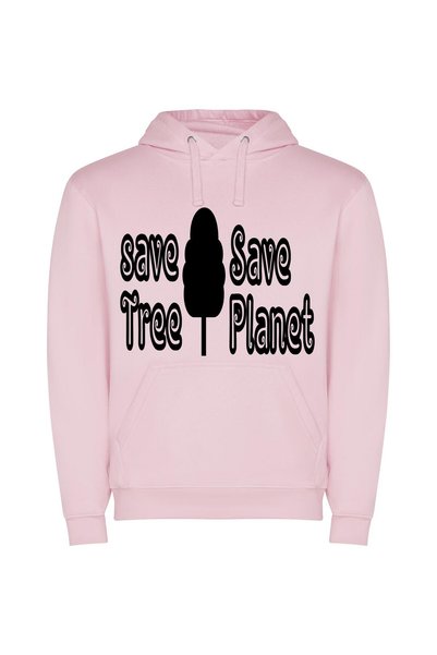 iLovePrints Tree-saving Concept Art Φούτερ με κουκούλα σε χρώμα Ροζ
