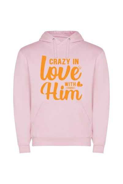 iLovePrints Crazy Love Affair Φούτερ με κουκούλα σε χρώμα Ροζ