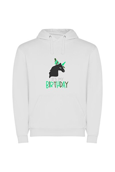 iLovePrints Majestic Birthday Magic Φούτερ με κουκούλα σε χρώμα Λευκό