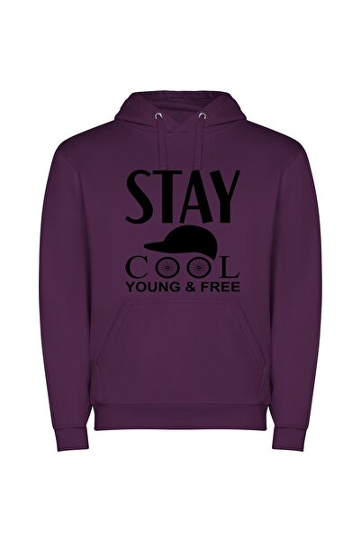 iLovePrints Cool Free Young Style Φούτερ με κουκούλα σε χρώμα Μωβ