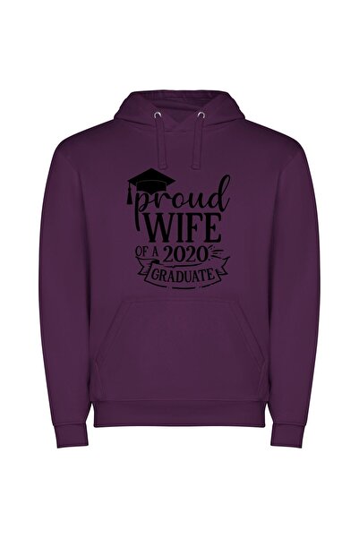 iLovePrints Graduate's Wife: Radiant Pride Φούτερ με κουκούλα σε χρώμα Μωβ