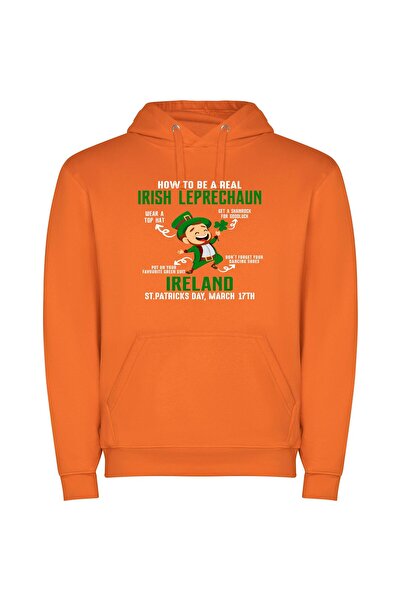 iLovePrints Emerald Isle Extravaganza Φούτερ με κουκούλα σε χρώμα Πορτοκαλί