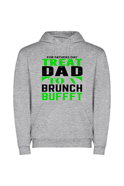 iLovePrints Daddy's Brunch Extravaganza Φούτερ με κουκούλα σε χρώμα Γκρι