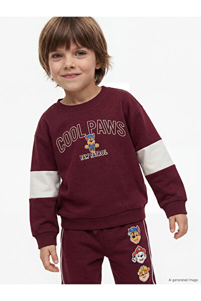 LC Waikiki Two Mt Shop Quality Lcw Kids Burgundy 3 Thread Color Block Loose &...