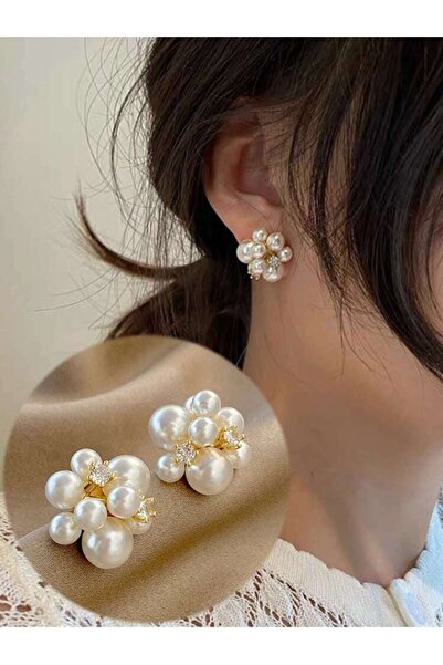 OEM Topshiny 1 pereche cercei cu perle florale la modă, bijuterii elegante cu...