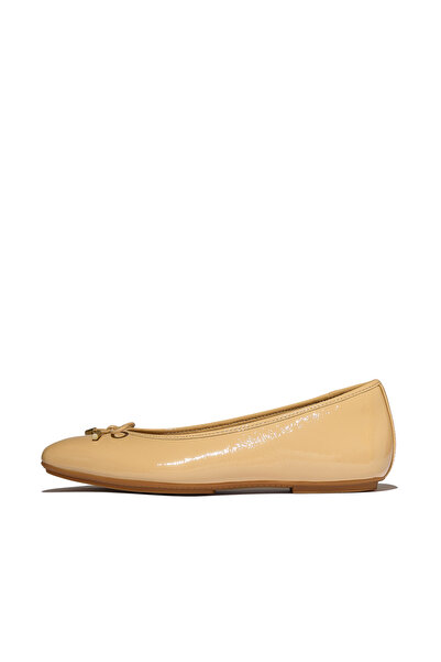Fitflop Women's Delicato Bow Textured Patent-Leather Ballet Flats