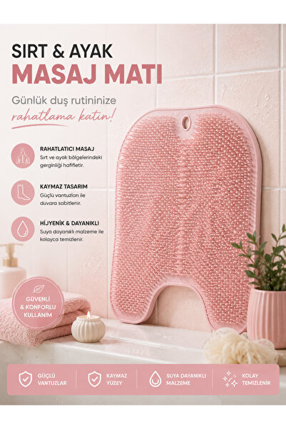 Mode Cool Silicone Back & Foot Massage Pad with Suction Cups |   Back Cleanin...