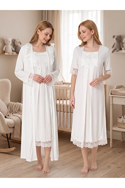 Lohussa New Season Ecru Short Sleeve Elegant Lace Detailed Design Buttoned 10...