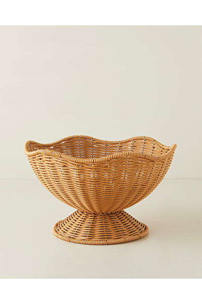 English Home Veroana Plastic Rattan Presentation Tray 29.5X18 cm Brown