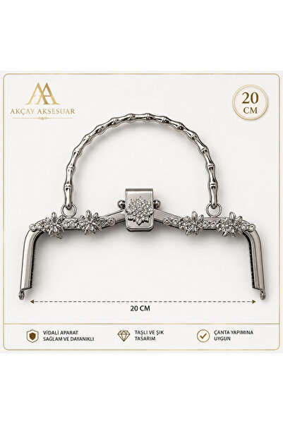 Akçay Aksesuar Luxury Stone Diamond Patterned Wallet Clip 20 cm