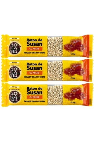 Solaris Plant Set 3x Batoane din seminte de susan cu miere, fara zahar, aditi...