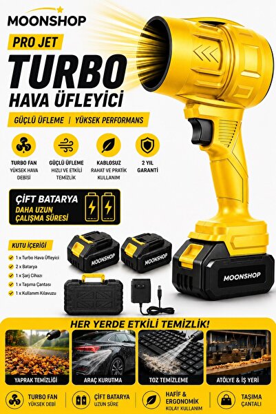 MOONSHOP Pro Jet Turbo Hava Üfleyici Fan Yaprak Üfleme Araba Cam Su Lekeleri ...