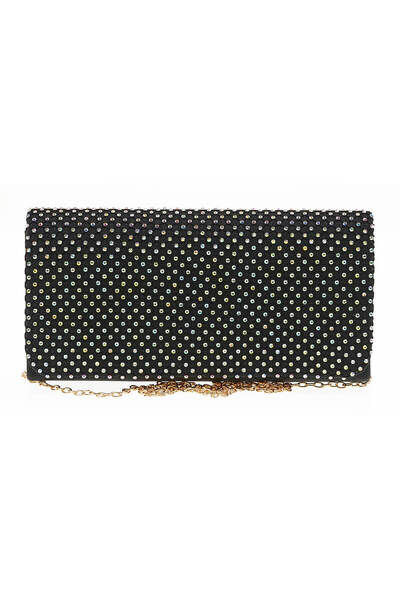 VERDE Γυναικεία βραδινή τσάντα clutch 01-1678 μαύρη