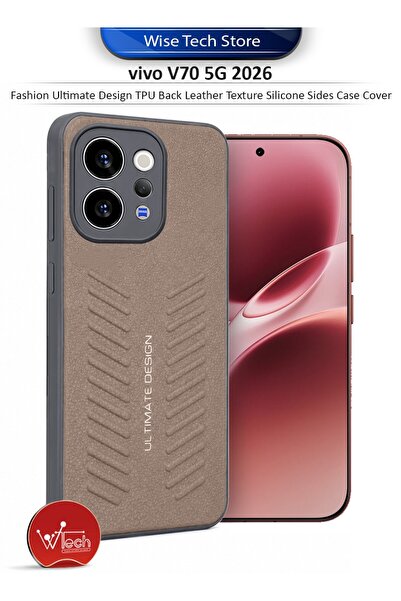 Wtech vivo V70 5G 2026 Fashion Ultimate Design TPU Back Leather Texture Silic...