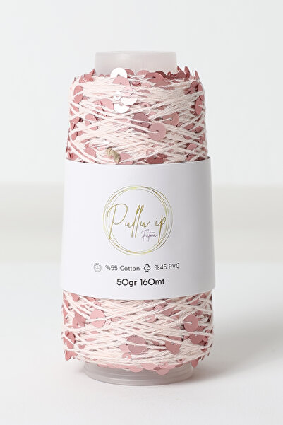 FATMA PULLU İP Sequin Yarn 160 Meters in 50 Gram Skeins Sequin Size: 3Mm+6Mm